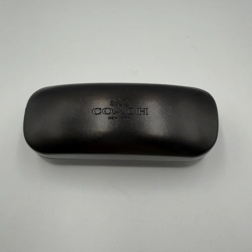 Authentic Coach New York Black Eyeglasses/Sunglasses Hard Case W/ Cleaning Cloth